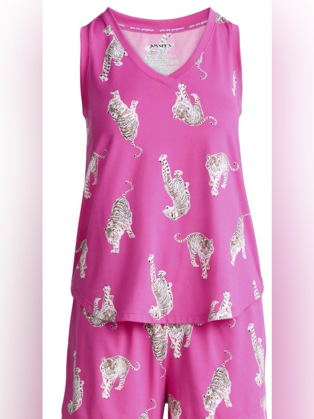 HUE Hot Pink Tiger-Print tank top & Pants Pajama Set size 2XL - Picture 3 of 8